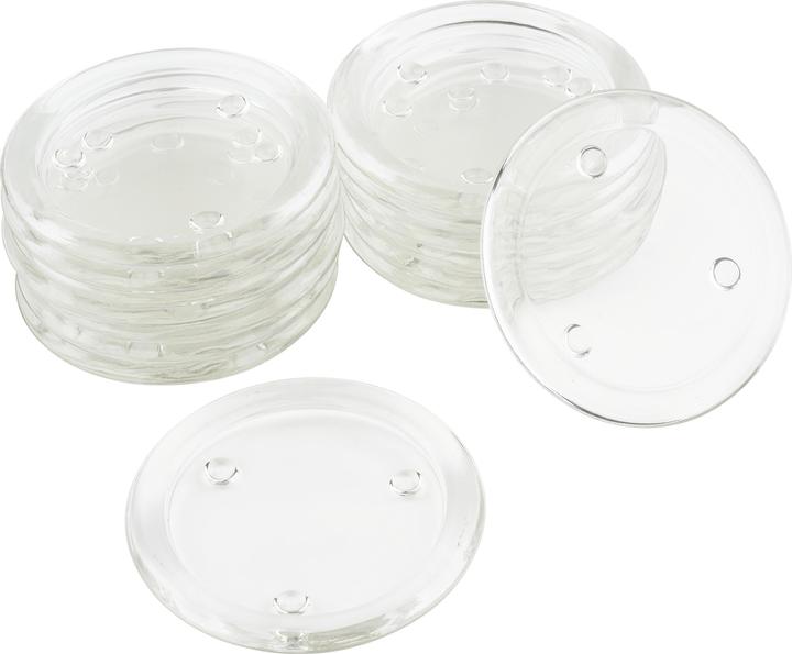 VBS Candles glass coasters, clear, 15 pieces, Ø 10 cm (15 x, Glass coaster)