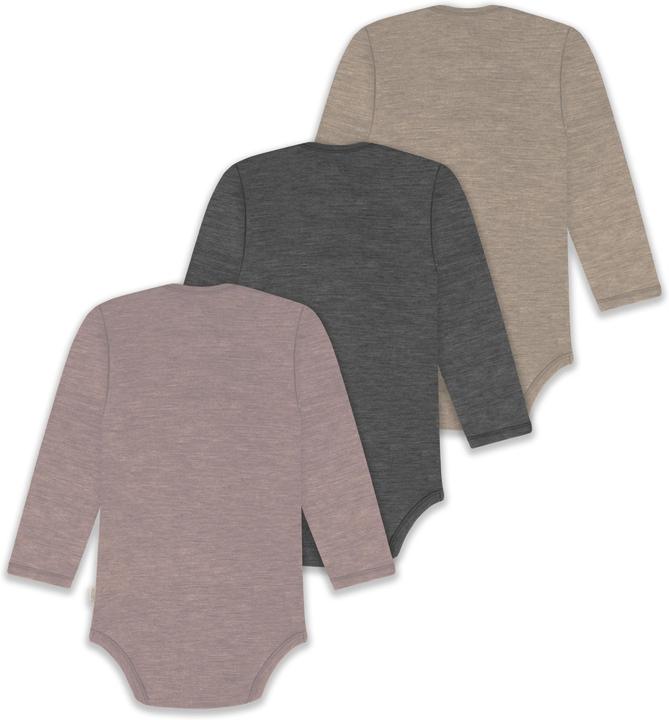 Produktbild Normani 3er Pack Baby Merino Body Langarm „Auckland" - 9383 (86)