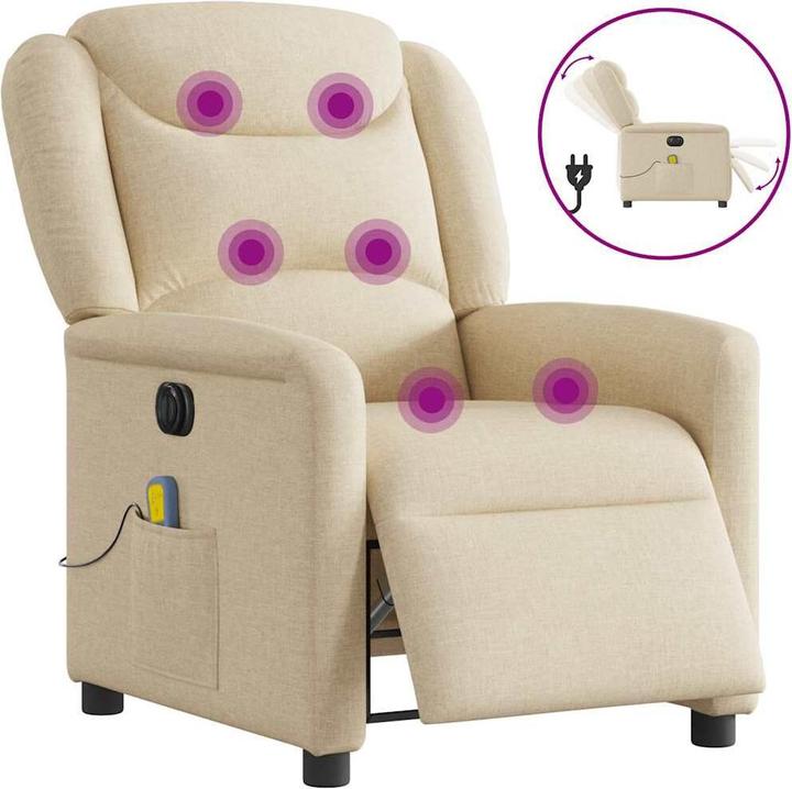 Immagine prodotto VidaXL Sedia da massaggio elettrica in tessuto crema