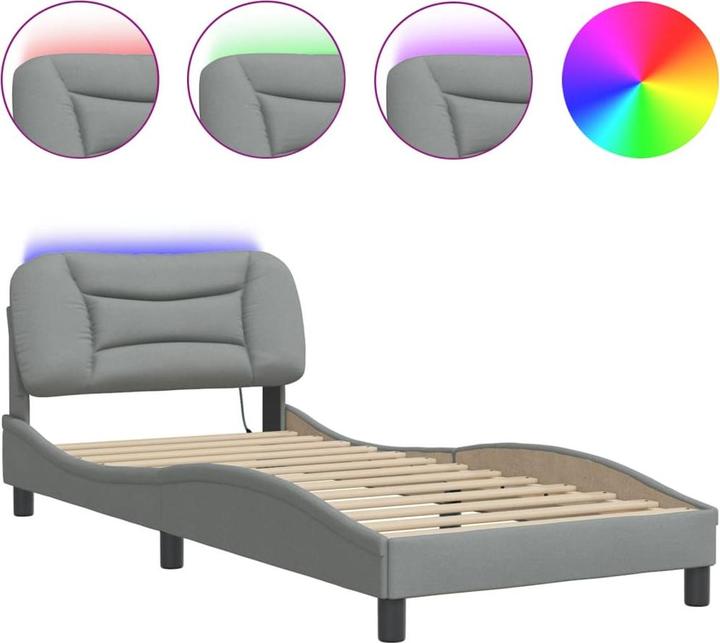 Image du produit VidaXL Cadre de lit avec tissu LED (100 x 200 cm)