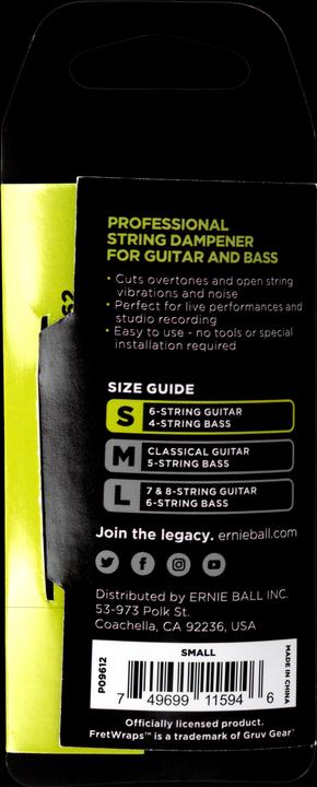 Immagine prodotto Ernie Ball Accessori, FretWrap, Gruv Gear, Small (Arco)