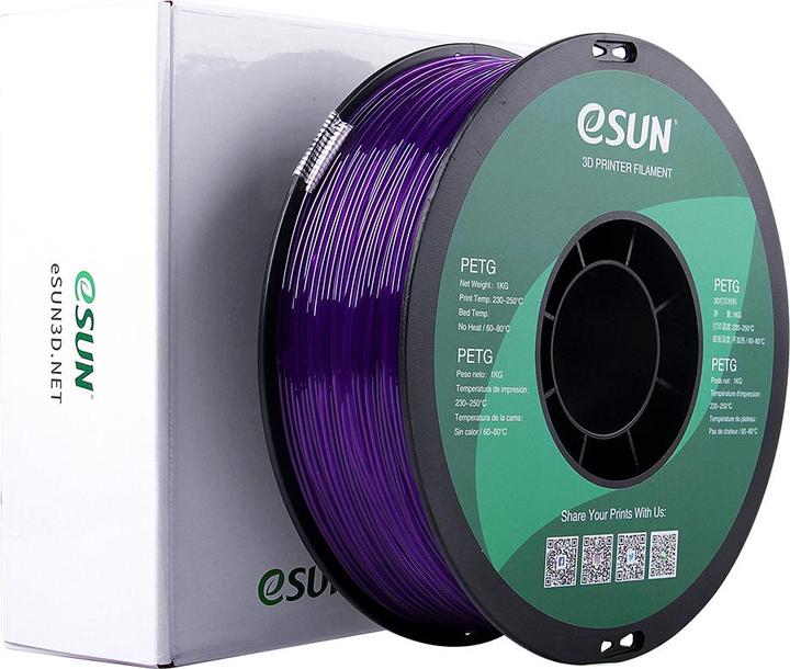 Immagine prodotto eSUN Filamento trasparente viola PETG 1,75mm 1Kg (PETG, 1.75 mm, 1000 g, Viola)