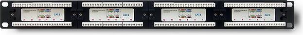 Produktbild Qoltec 54474 Patchpanel RACK 24 Anschlüsse Cat 6 UTP Schwarz