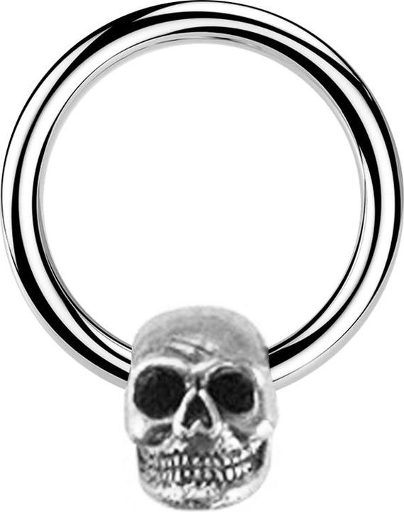 Immagine prodotto Star Piercing Anello Micro Closure argento Teschio argento (Ottone, Acciaio chirurgico 316L)