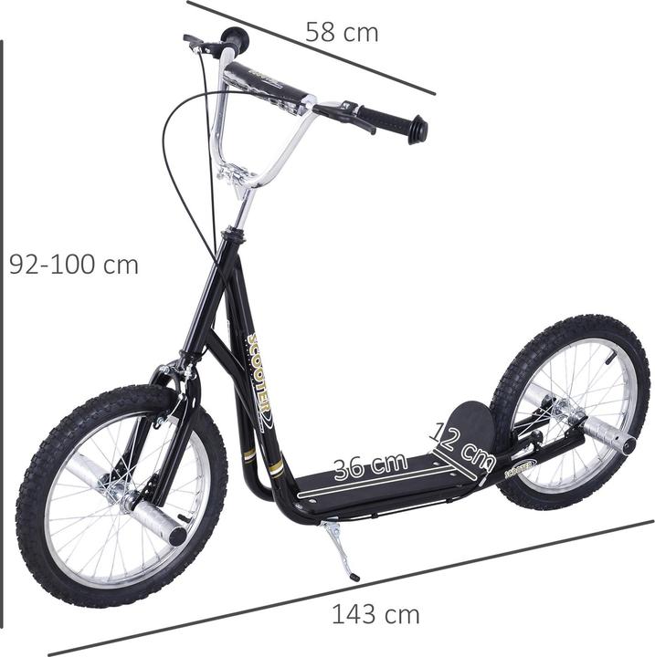 Produktbild Homcom Kinderroller Mit Handbremse, extra dicker Luftbereifung, Höhenverstellbarer Lenker