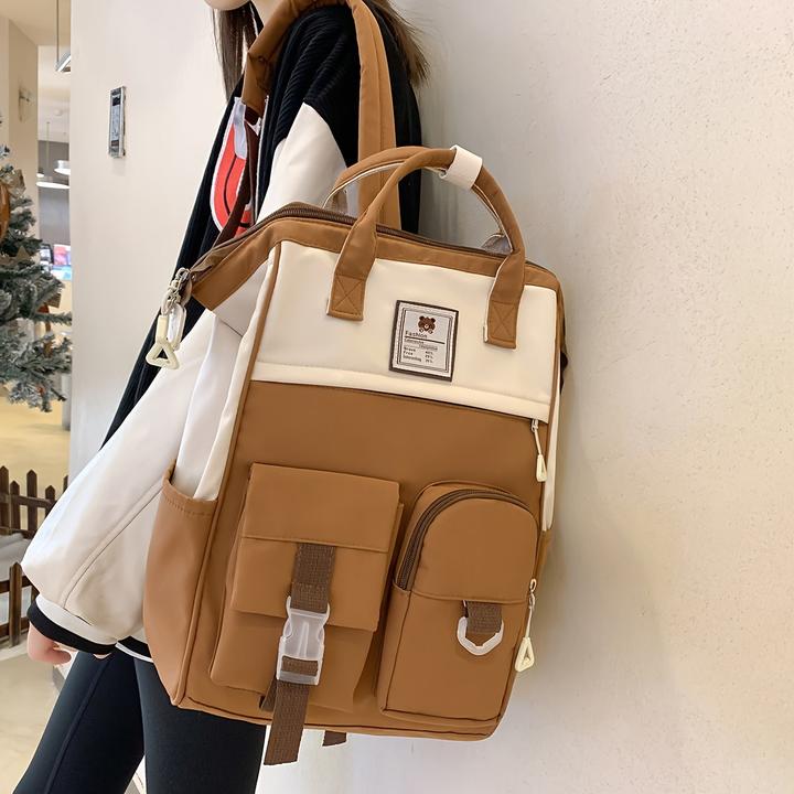 Immagine prodotto Only-Bags.Store Zaino scuola in stile, zaino scuola colorblock di grande capacità per uso quotidiano