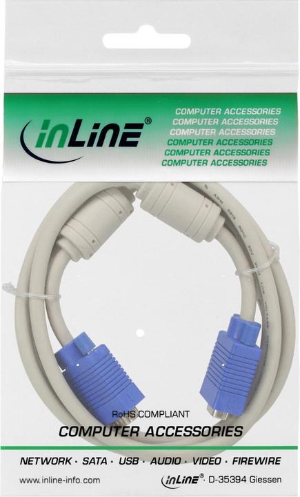 Produktbild InLine Kabel D-Sub (VGA) - D-Sub (VGA) 1m blau (17702) (1 m, VGA)