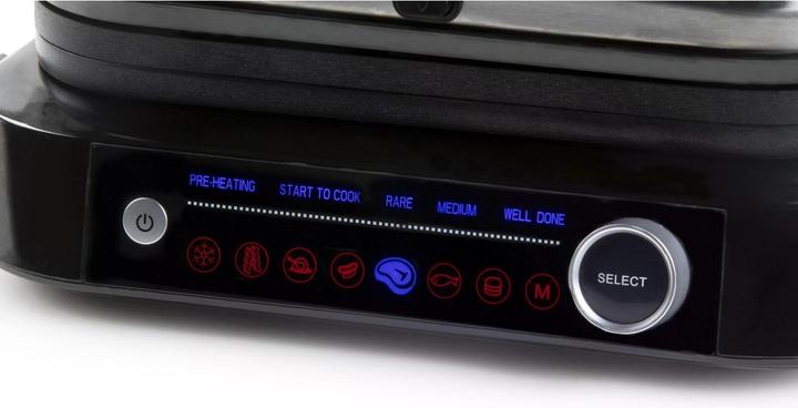 Actual product image Domo Genius Electric Contact Grill Non-stick Coating, with Display Stainless Steel, Black (EU plug)