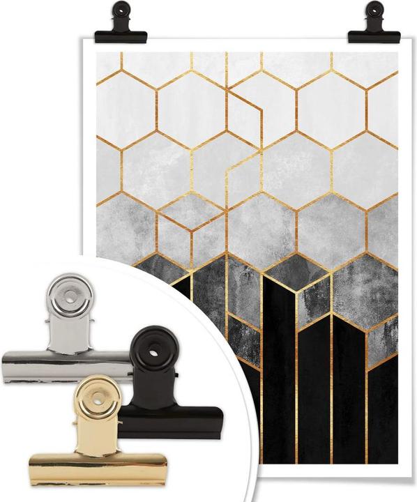 Produktbild Trenddeko Hexagone: Schwarz und Grau (40 x 50 cm)