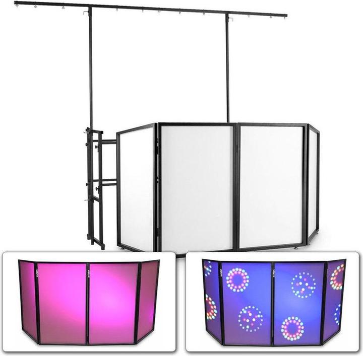 Produktbild Vonyx mobiele DJ Booth met meubel, scherm en lichtbrug