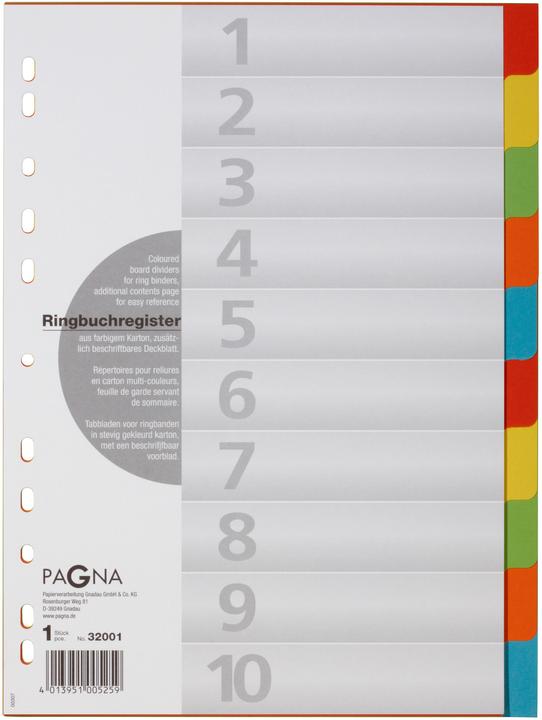 Immagine prodotto Pagna Indice delle schede per A4 - a colori