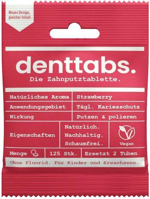 Produktbild Denttabs Erdbeere ohne Fluorid
