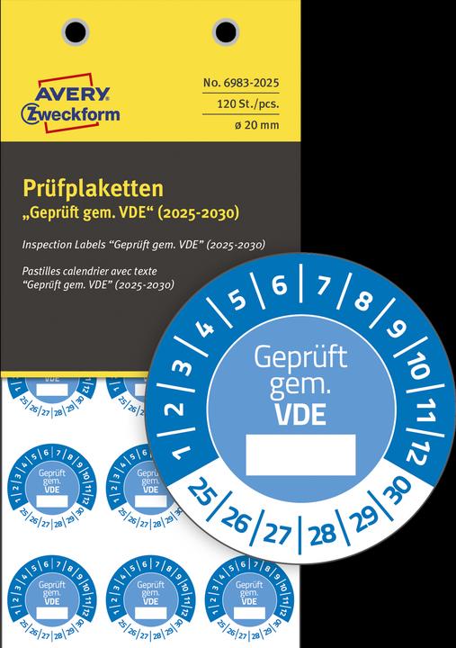 Produktbild Avery Prüfplaketten