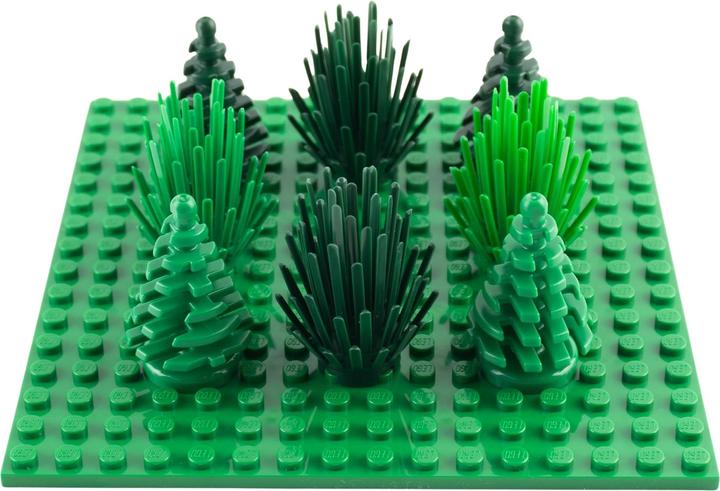 Produktbild LEGO Wald 8 teiliges Baum-Set mit gruener Platte - NEU! Teile 9x