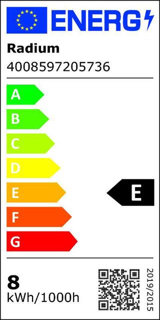 Energy Label Radium LED compact lamp (2G11, 8 W, 1000 lm, 1 x, E)