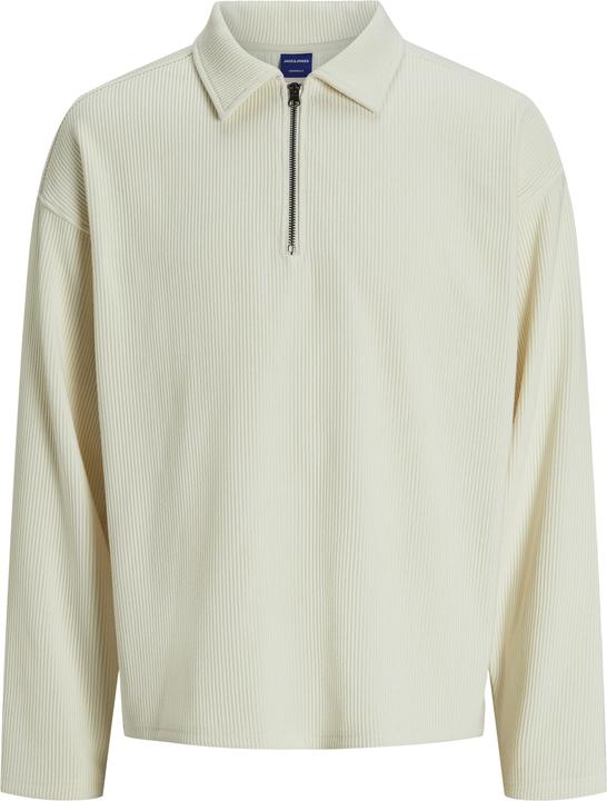 Jack & Jones Jorrick Plisse Sweat Zip Split Polo Ln