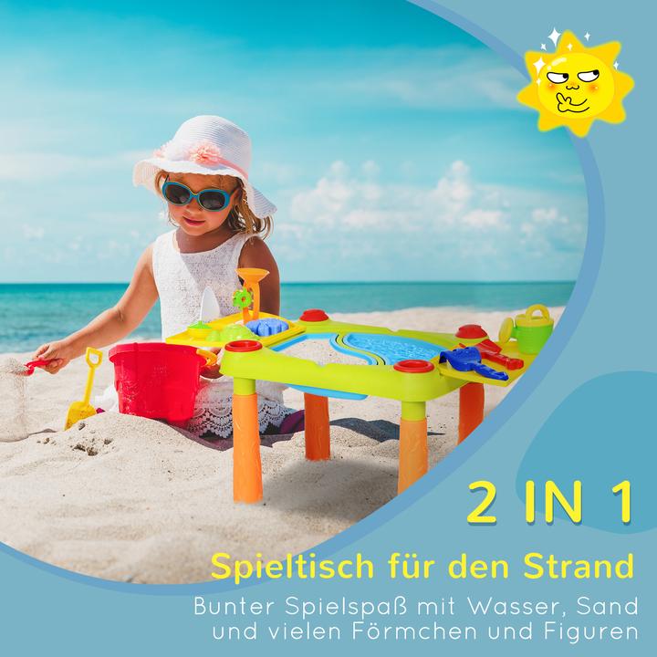 Produktbild Homcom Kinder Sandkastentisch mit 16-tlg. Zubehör