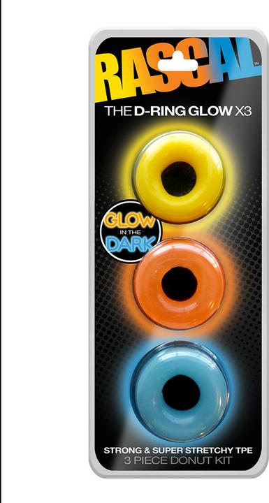 Actual product image Pipedream The D-Ring Glow - X3 - Glow in the dark (4.45 cm)