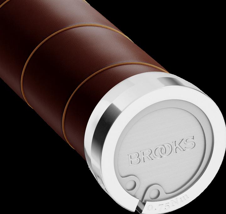 Actual product image Brooks Running Slender leather handlebar grips for twist shifters on both sides Mod. 2023