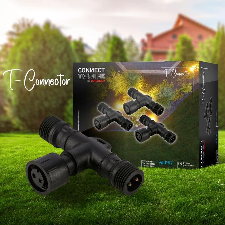 Produktbild Briloner T-Verbinder für 12V-Gartenleuchten, 3er-Satz