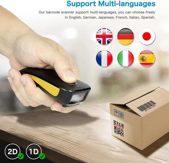 Image du produit PhoneLook Scanner à main portable 1D 2D Bluetooth 2.4G sans fil scanner QR-codes et code-barres (Codes à barres 1D, Codes à barres 2D, Code QR)
