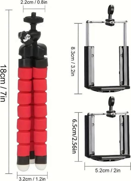 Actual product image Kikkerland Smartphone Tripod (Plastic, Foam material, Fabric)