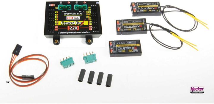 Actual product image Jeti DUPLEX 2.4EX Central Box 220 + 2x Rsat2 + RC Switch