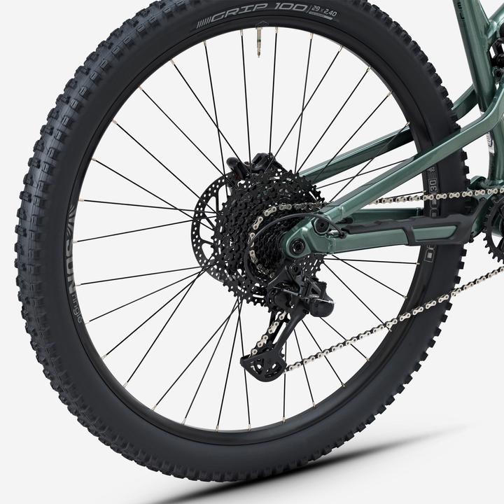 Image du produit Rockrider Vélo VTT tout suspendu All Mountain FEEL 700 S, vert (19 cm)
