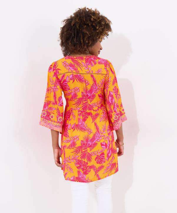 Actual product image Joe Browns Embroidered Neckline Vibrant Print Tunic Dress (10XL)