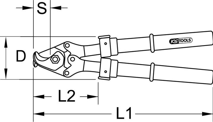 Immagine prodotto KS Tools Cesoie per cavi con isolamento protettivo, manico telescopico, 360-520 mm (520 mm)