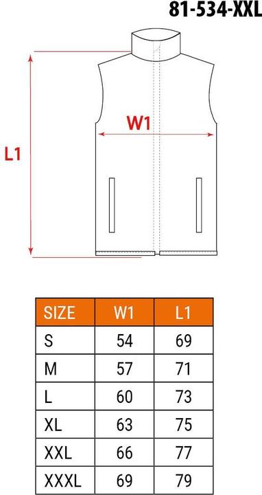 Nutritional values and ingredients Neo PREMIUM down waistcoat size XXL (XXL)