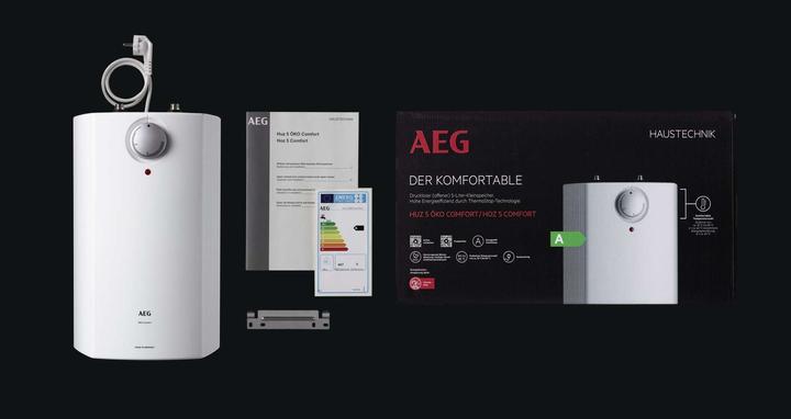 Actual product image AEG Haustechnik Hoz 5 Comfort unpressurised small cylinder, over-counter boiler 5 litre low pressure, with plug, 2