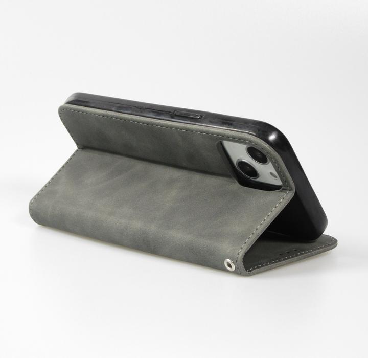Produktbild PhoneLook Leder Tasche Flip Wallet vintage mit Magnetverschluss und Kartenhalter (Apple iPhone 15 Plus)