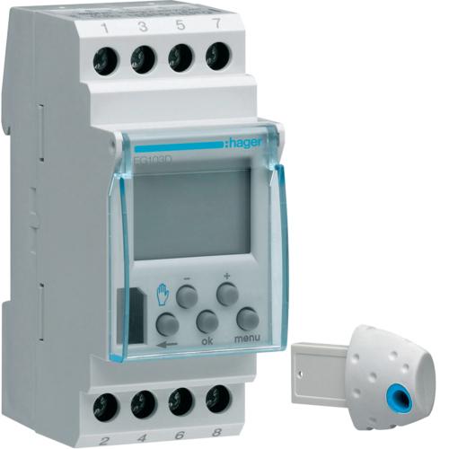 Produktbild Hager Wochenschaltuhr 1Wechsler EG103D 16A 2PLE digital DCF77