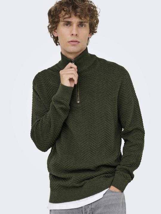 Immagine prodotto Only & Sons Onsmace Reg 12 Herringbon Half Zip Knit (L)