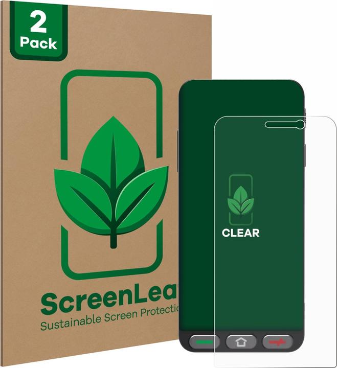 Actual product image ScreenLeaf Screen Protector sustainable Screen Protection, clear, anti-scratch (2 Piece, Brondi Amico S Nero)