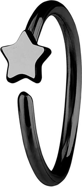 Star Piercing Micro Piercing Ring mit Stern schwarz (Chirurgenstahl 316L, ohne Messing)
