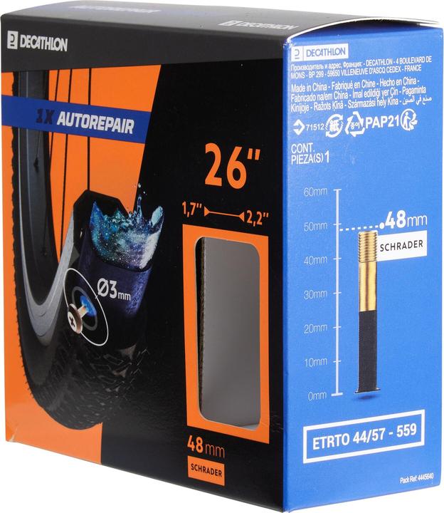 Immagine prodotto Decathlon 26x1,7/2,2 SCHRADER AUTO REPAIR (Schrader (AV), 26")