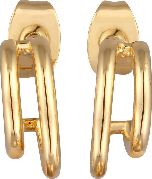 Produktbild Elli Ohrringe Halbcreolen Zweireihig Ohrstecker Damen Farbe Gold (Messing)