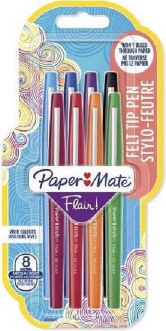 Produktbild Paper Mate Faserschreiber Flair (Raudona, Žalias, Oranžinė, Violetinė, mėlyna, 8 x)