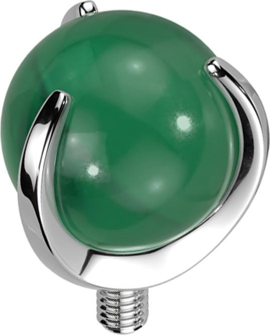 Actual product image Star Piercing Dermal Anchor silver ball jade stone set (Mineral, without brass, Titanium G23)
