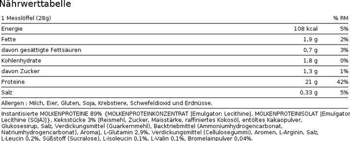 Valori nutrizionali e ingredienti Biotech USA 100 Siero di latte puro (Vaniglia Bourbon, 1 pz., 2270 g)