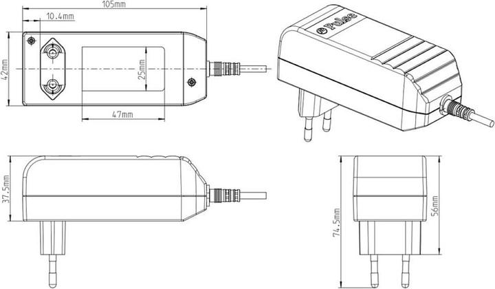 Image du produit Egston 003920486 Bloc d'alimentation, tension fixe 12 V/DC 2.5 A 30 W avec ADA Europe