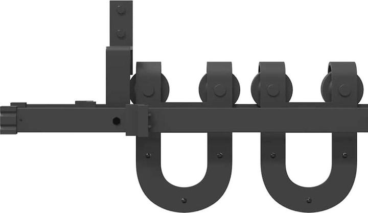 Produktbild VidaXL Schiebetürbeschlag-Set 200 cm Stahl Schwarz Schiebetürbeschlag Satz