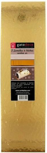 Image du produit Patisdécor Semelle de bûche en carton doré - 29cm (5p.)