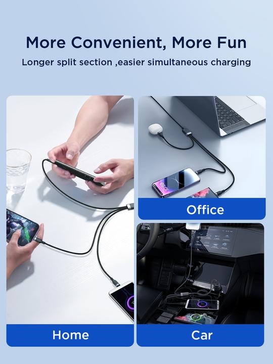 Immagine prodotto Joyroom Cavo Multi-Use Series S-A18 3in1 USB-A - Lightning /USB-C/Micro-USB 1,2 m - Nero (1.20 m, USB 3.2 Gen 1)