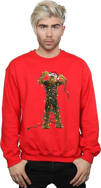 Actual product image Star Wars Mens Chewbacca Christmas Lights Sweatshirt (3XL)