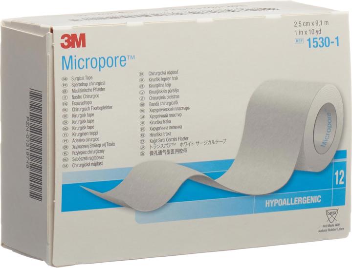 Actual product image 3M Rollenpflaster ohne Dispenser 25mmx9.14m weiss (12 x)
