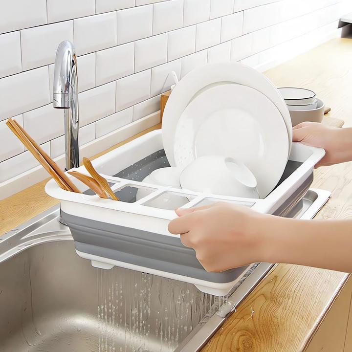 Produktbild König Design Geschirrständer faltbar Geschirrkorb für Spüle Camping Zubehör Campingzubehör