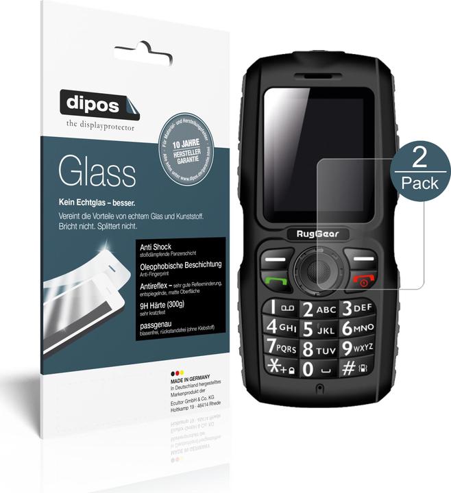 Produktbild Dipos Displayschutz Anti-Shock (2 Stück, RugGear RG100)